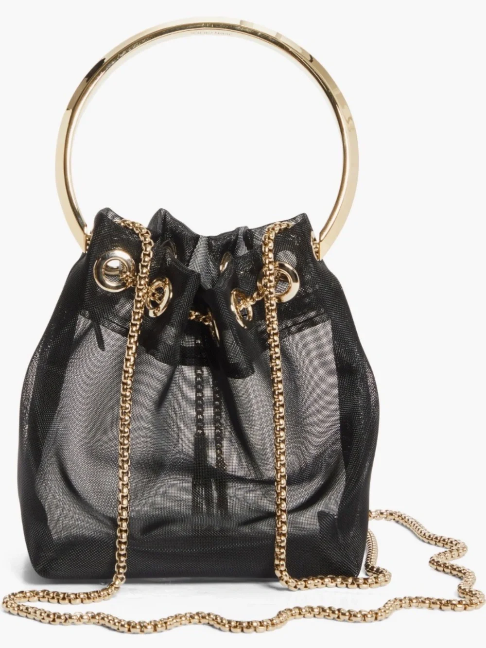 Jimmy Choo Bon Bon Mesh Top Handle Pouch